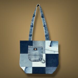 Vintage Handmade Dickies Bag Patchwork Denim Carpenter Jeans 90s y2k 11.5x6x15